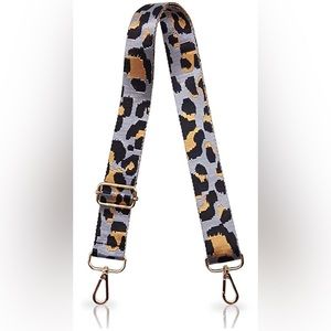Grey leopard purse/bag strap - EUC